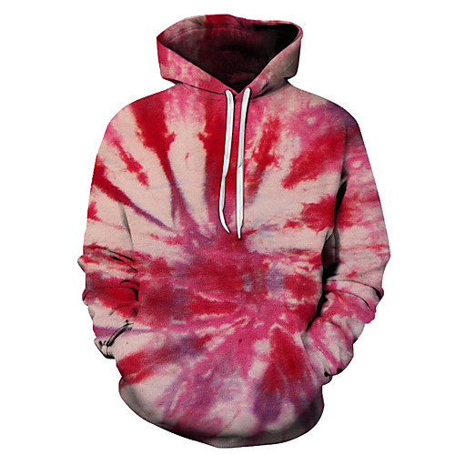 

Men's Long Sleeve Hoodie Sweatshirt Top Street Athletic Winter Breathable Moisture Wicking Soft Gym Workout Running Active Training Jogging Exercise Sportswear Tie Dye Red / Yellow RedBlue Purple