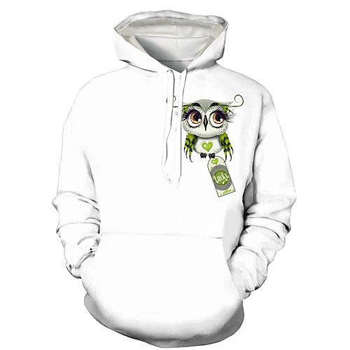 

Men's Pullover Hoodie Sweatshirt Graphic Prints Bird Saint Patrick Day Print Daily Holiday 3D Print 3D Print Hoodies Sweatshirts White