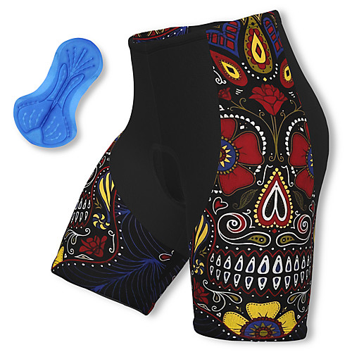 

21Grams Men's Cycling Shorts Spandex Bike Padded Shorts / Chamois Breathable Quick Dry Sports Skull Black Mountain Bike MTB Road Bike Cycling Clothing Apparel Bike Wear / Athleisure