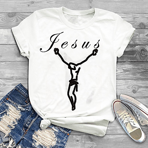 

Women's Plus Size Print Graphic Portrait Letter T shirt Large Size Round Neck Short Sleeve Tops Big Size