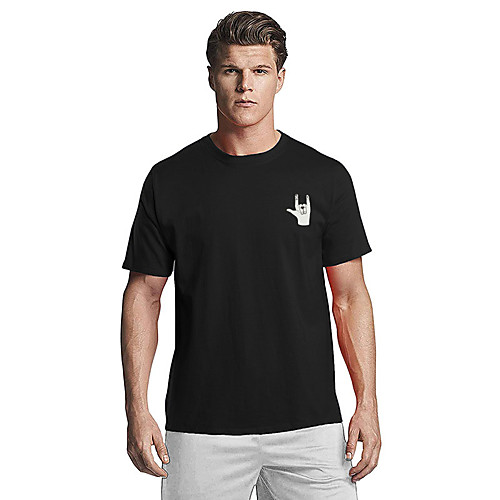 

Men's T shirt Other Prints Graphic Short Sleeve Casual Tops 100% Cotton Basic White Black Blue