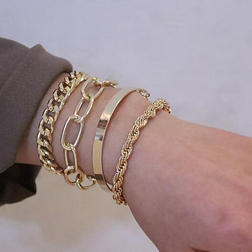 

Women's Bracelet Bangles Mismatched Fashion Classic Alloy Bracelet Jewelry Gold / Silver For Festival