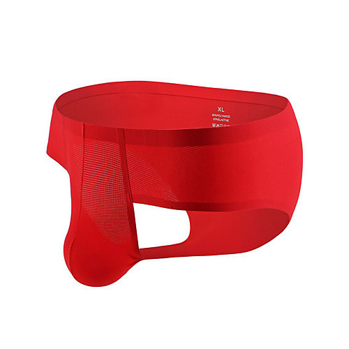 

Men's 1 Piece Basic Briefs Underwear - Normal Low Waist Black Blue Red M L XL
