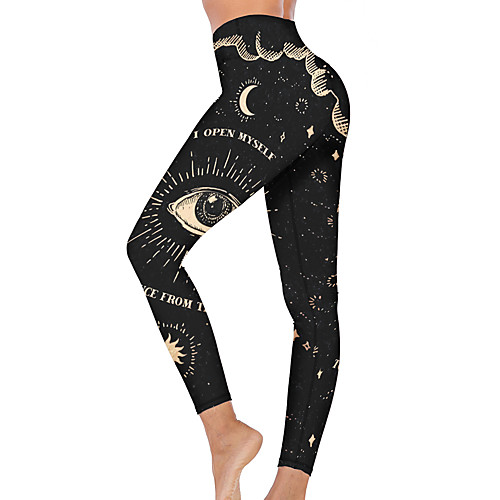 

21Grams Women's High Waist Yoga Pants Cropped Leggings Tummy Control Butt Lift Breathable Black Fitness Gym Workout Running Winter Sports Activewear High Elasticity