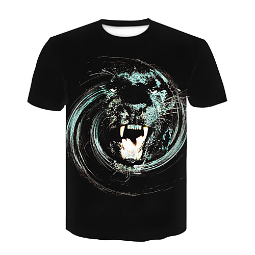 

Men's T shirt 3D Print 3D Rivet Mesh Short Sleeve Casual Tops Black / Red Black / Gray Yellow