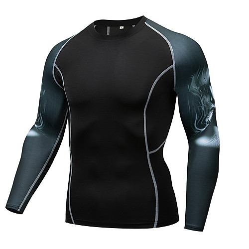 

Men's Long Sleeve Compression Shirt Tee Tshirt Top Athletic Athleisure Winter Moisture Wicking Quick Dry Breathable Gym Workout Running Active Training Jogging Exercise Sportswear Black Activewear