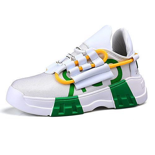

Men's Sneakers Casual Classic Daily Office & Career Mesh Black and White White / Green Black Fall Winter