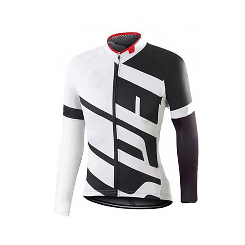 

Men's Long Sleeve Downhill Jersey Red and White Red / White Black / Red Bike Jersey Sports Clothing Apparel