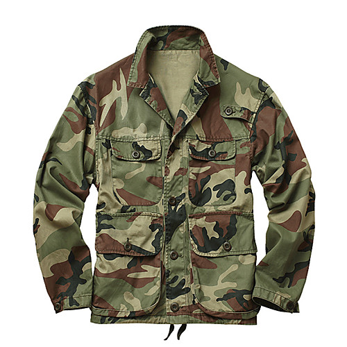 

Men's Camouflage Hunting Jacket Outdoor Breathable Ventilation Wearable Outdoor Fall Spring Camo Cotton Jungle camouflage Desert Camouflage Green camouflage