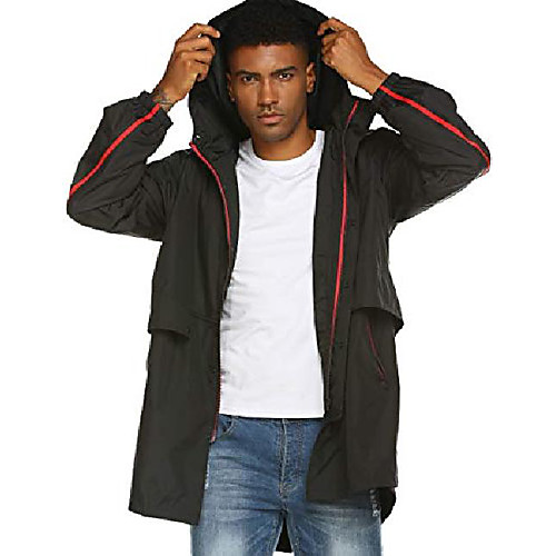 

Mens Lightweight Jackets with Hood Golf Rain Jackets Waterproof Black XL