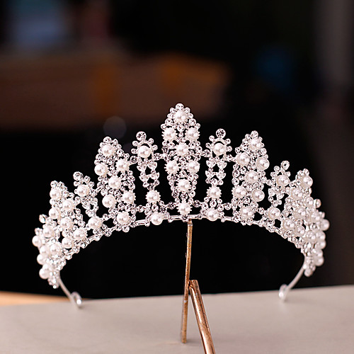 

Luxury Princess Alloy Tiaras with Pearl / Crystals / Rhinestones 1 Piece Wedding / Special Occasion Headpiece