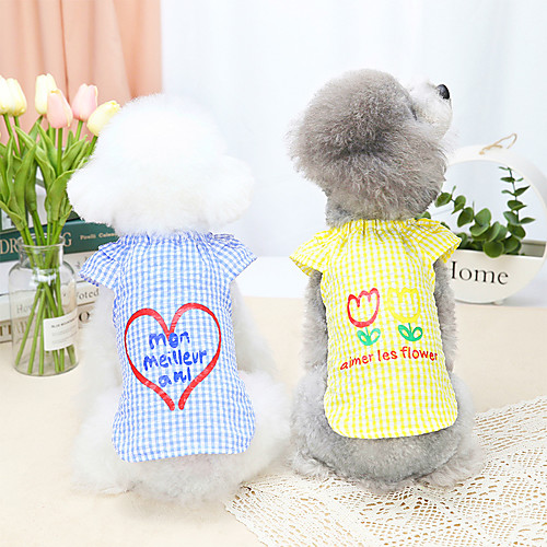 

Dog Cat Shirt / T-Shirt Vest Heart Basic Adorable Cute Dailywear Casual / Daily Dog Clothes Puppy Clothes Dog Outfits Breathable Yellow Blue Costume for Girl and Boy Dog Polyster S M L XL XXL