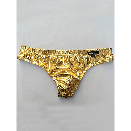 

Men's 1 Piece Basic Briefs Underwear - Normal Low Waist Gold Silver M L XL