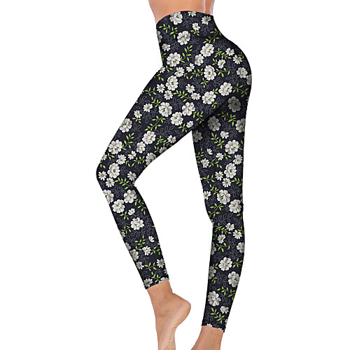 

21Grams Women's High Waist Yoga Pants Cropped Leggings Tummy Control Butt Lift Breathable Black Fitness Gym Workout Running Winter Sports Activewear High Elasticity