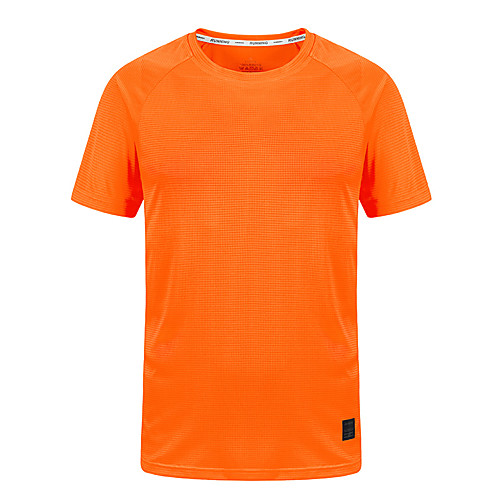 

Men's T shirt Hiking Tee shirt Short Sleeve Crew Neck Tee Tshirt Top Outdoor Lightweight Breathable Quick Dry Soft Summer Polyester Solid Color Dark Grey Blue Orange Fishing Climbing Running