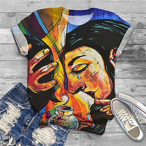 

Women's Plus Size Print Graphic Graphic Prints T shirt Large Size Round Neck Short Sleeve Tops Big Size