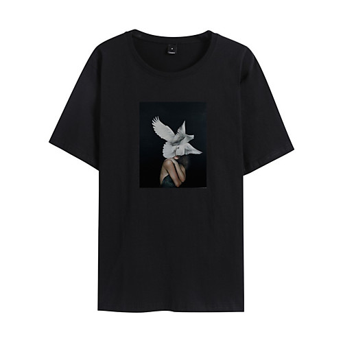 

Men's Unisex T shirt Hot Stamping Character Plus Size Print Short Sleeve Daily Tops 100% Cotton Basic Casual White Black Yellow