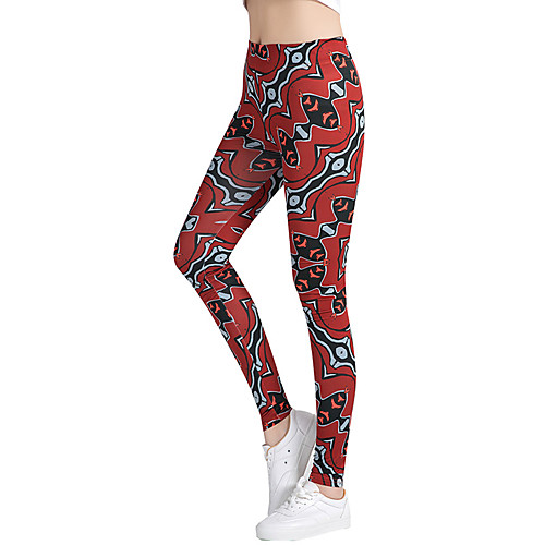 

Women's High Waist Yoga Pants Leggings Bottoms Tummy Control Butt Lift Breathable Red Yoga Fitness Gym Workout Winter Sports Activewear Stretchy Slim / Athletic / Athleisure