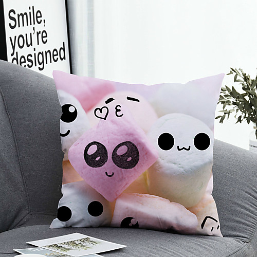 

1 pcs Polyester Pillow Cover Pillow Cover & Insert, Cartoon Simple Classic Square Zipper Polyester Traditional Classic
