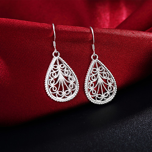 

Women's Drop Earrings Geometrical Precious Fashion Silver Plated Earrings Jewelry Silver For Christmas Party Evening Street Gift Date 1 Pair