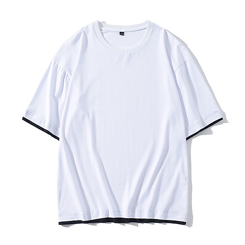 

Men's T shirt Hiking Tee shirt Short Sleeve Crew Neck Tee Tshirt Top Outdoor Lightweight Breathable Quick Dry Soft Summer Cotton Patchwork Dark Grey White Black Fishing Climbing Running