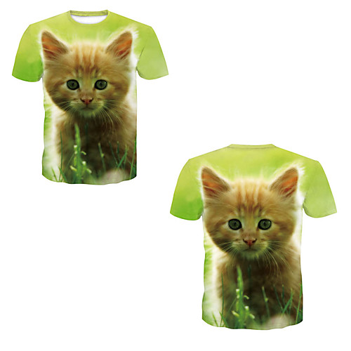 

Men's T shirt 3D Print 3D Rivet Mesh Short Sleeve Casual Tops Green