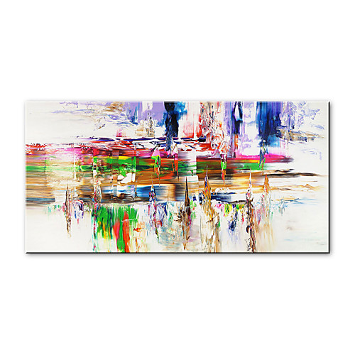 

Oil Painting Hand Painted Horizontal Abstract Modern Rolled Canvas (No Frame)