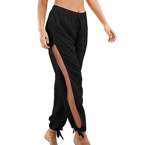 

Women's Casual / Sporty Boho Comfort Casual Beach Chinos Pants Plain Full Length Split Black Army Green Beige