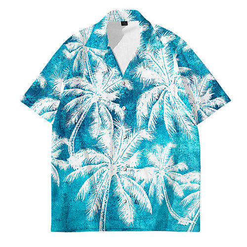 

Men's Shirt Other Prints Tie Dye Button-Down Print Short Sleeve Daily Tops Casual Fashion Hawaiian Blue Wine Orange