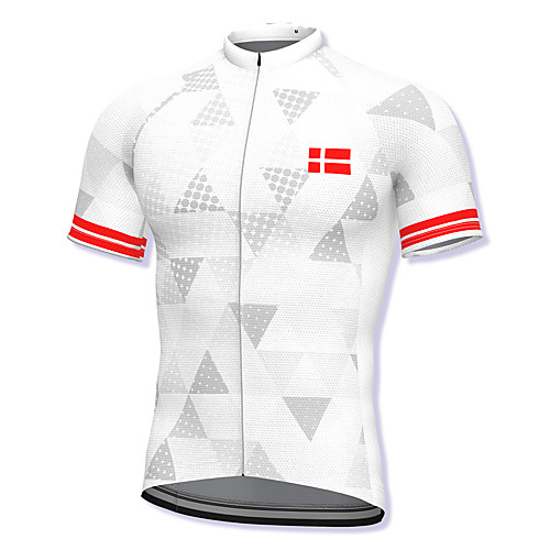 

21Grams Men's Short Sleeve Cycling Jersey Spandex White Bike Top Mountain Bike MTB Road Bike Cycling Breathable Quick Dry Sports Clothing Apparel / Athleisure