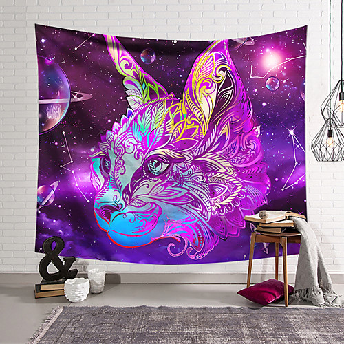 

Wall Tapestry Art Decor Blanket Curtain Hanging Home Bedroom Living Room Decoration Polyester Color Cat Head