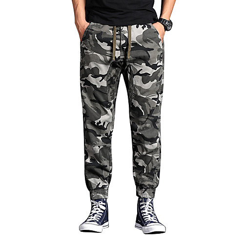 

Men's Hunting Pants Waterproof Ventilation Wearproof Fall Spring Camo / Camouflage Cotton for ArmyGreen Green camouflage White camouflage 180 185 190 165 170
