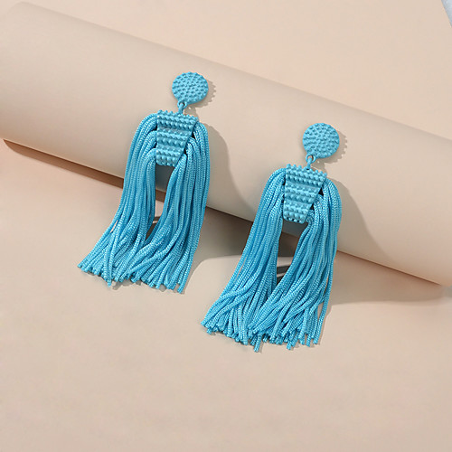 

Women's Dangle Earrings Fancy Gypsy Boho Earrings Jewelry Blue / Blushing Pink For Vacation Beach