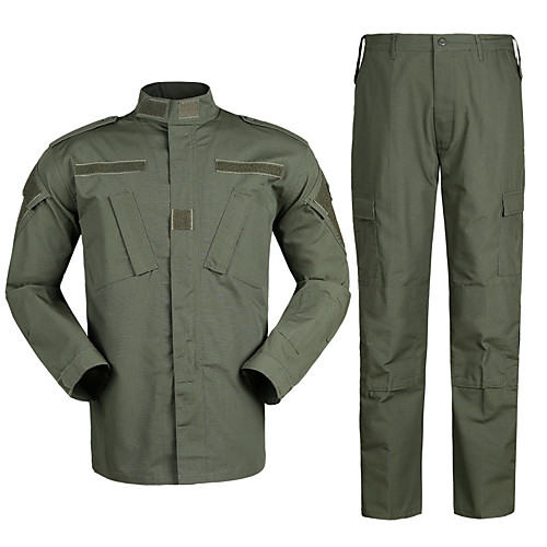 

Men's Hunting Jacket with Pants Outdoor Waterproof Ventilation Wearproof Fall Spring Camo / Camouflage Cotton Camouflage Color Jungle camouflage Black