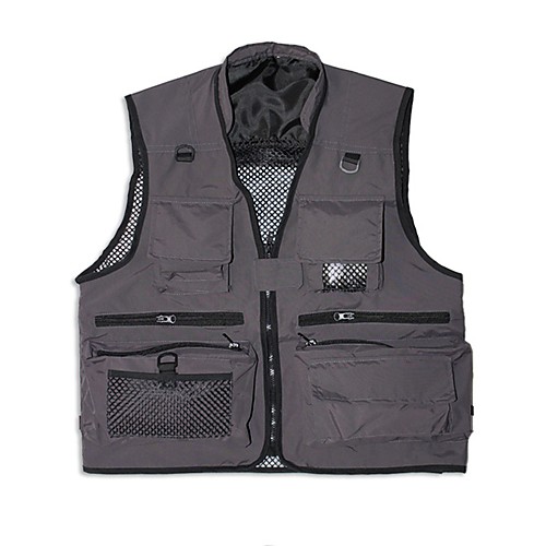

Men's Hiking Vest / Gilet Fishing Vest Sleeveless Vest / Gilet Top Outdoor Lightweight Breathable Quick Dry Sweat wicking Summer Nylon Polyester Solid Color Light Yellow Red Grey Fishing Climbing