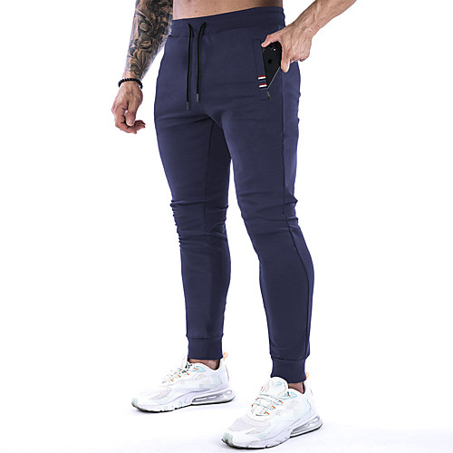 

Men's Joggers Jogger Pants Athletic Pants / Trousers Bottoms Drawstring Zipper Pocket Cotton Winter Fitness Gym Workout Running Training Exercise Breathable Moisture Wicking Soft Sport Solid Colored