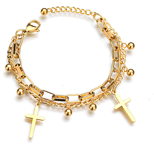 

Women's Bracelet Geometrical Heart Stylish Simple Steel Bracelet Jewelry Gold / Silver For Daily Promise