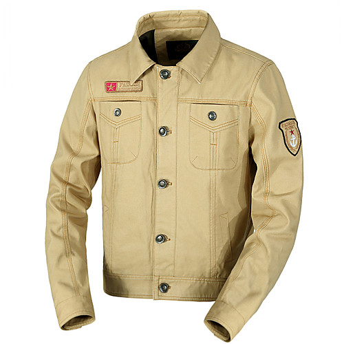 

Men's Bomber Jacket Military Tactical Jacket Outdoor Solid Color Lightweight Breathable Quick Dry Soft Jacket Top Cotton Full Length Visible Zipper Hunting Fishing Climbing Black Army Green Khaki