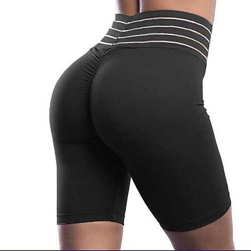 

Women's Yoga Shorts Ruched Butt Lifting Shorts Bottoms Tummy Control Butt Lift Breathable Solid Color Black Burgundy Yoga Fitness Gym Workout Sports Activewear Stretchy / Athletic / Athleisure