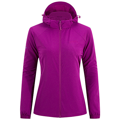 

Women's Hiking Jacket Hiking Windbreaker Outdoor Solid Color Waterproof Lightweight Windproof Breathable Jacket Top Elastane Full Length Visible Zipper Fishing Climbing Running Black Purple Rose Red