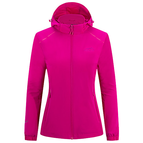 

Women's Hiking Jacket Hiking Windbreaker Outdoor Solid Color Waterproof Lightweight Windproof Breathable Jacket Top Elastane Full Length Visible Zipper Fishing Climbing Running Red Fuchsia Sky Blue