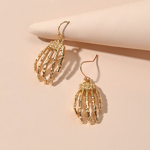

Women's Drop Earrings Geometrical Skull Gothic Steampunk Earrings Jewelry Gold For Halloween Street