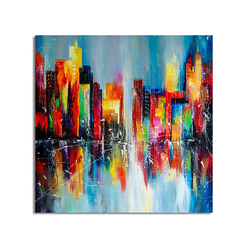 

Oil Painting Hand Painted Square Abstract Modern Stretched Canvas