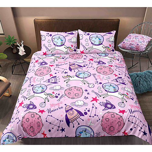 

Cartoon Pattern 3-Piece Duvet Cover Set Hotel Bedding Sets Comforter Cover with Soft Lightweight Microfiber, Include 1 Duvet Cover, 2 Pillowcases for Double/Queen/King(1 Pillowcase for Twin/Single)