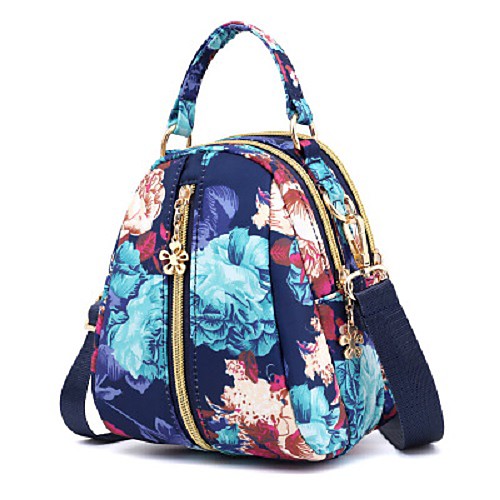 

Women's Bags Nylon Crossbody Bag Zipper Flower Printing Daily Outdoor 2021 Black Grey Dark Brown Black Blue