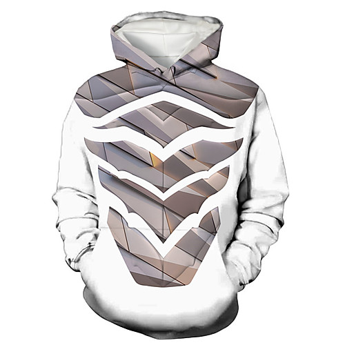 

Men's Pullover Hoodie Sweatshirt 3D Cartoon Print Daily Holiday 3D Print 3D Print Hoodies Sweatshirts White