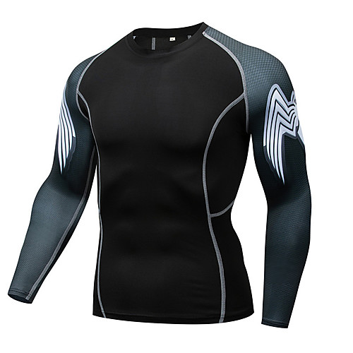 

Men's Long Sleeve Compression Shirt Tee Tshirt Top Athletic Athleisure Winter Moisture Wicking Quick Dry Breathable Gym Workout Running Active Training Jogging Exercise Sportswear Black Activewear