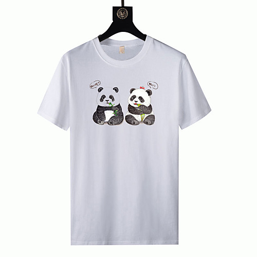 

Men's T shirt Other Prints Graphic Short Sleeve Casual Tops 100% Cotton Basic White Black Blue