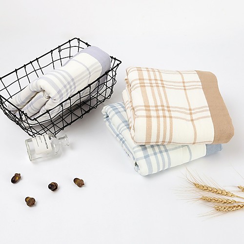 

Superior Quality Bath Towel, Plaid / Check / Fashion Pure Cotton Bathroom 1 pcs