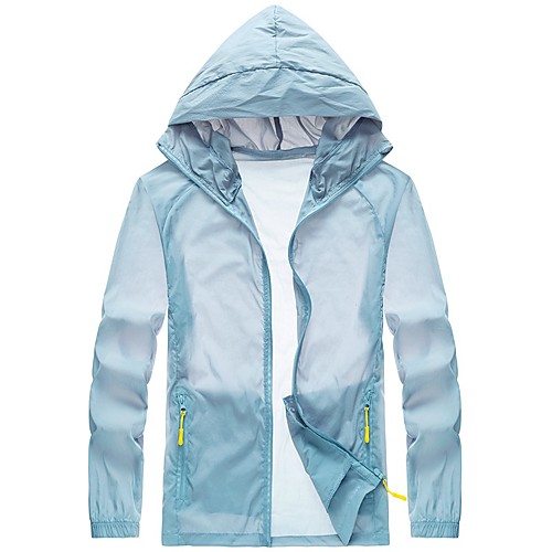 

Men's Hiking Skin Jacket Hiking Windbreaker Outerwear Jacket Top Outdoor Packable Lightweight UV Sun Protection Breathable Summer Pink Sky Blue Gray Running / Quick Dry